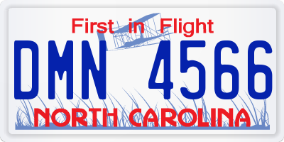 NC license plate DMN4566