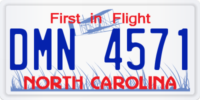 NC license plate DMN4571