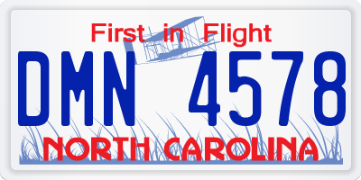NC license plate DMN4578