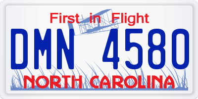 NC license plate DMN4580