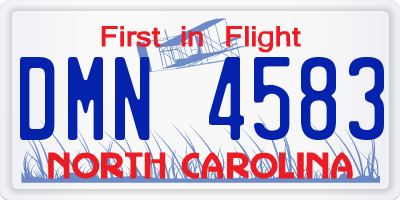 NC license plate DMN4583