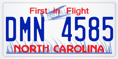NC license plate DMN4585