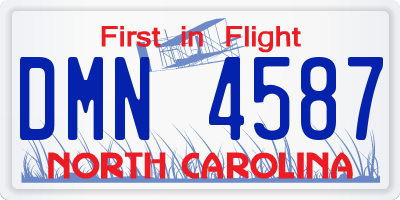 NC license plate DMN4587