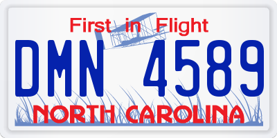 NC license plate DMN4589