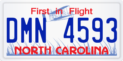 NC license plate DMN4593