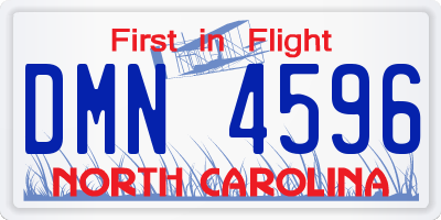 NC license plate DMN4596