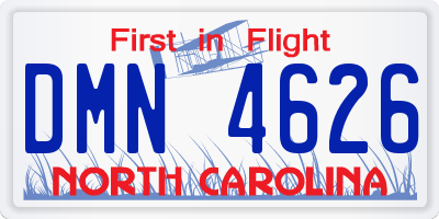 NC license plate DMN4626