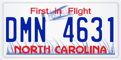 NC license plate DMN4631