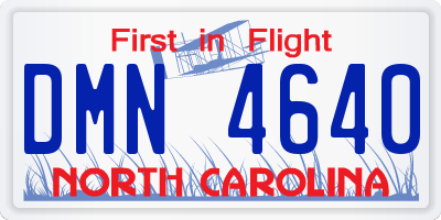 NC license plate DMN4640