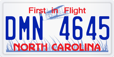 NC license plate DMN4645
