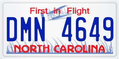 NC license plate DMN4649