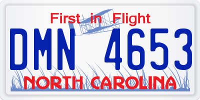 NC license plate DMN4653