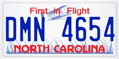 NC license plate DMN4654