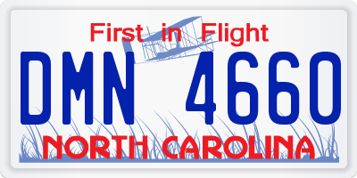 NC license plate DMN4660