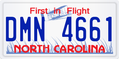 NC license plate DMN4661