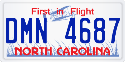 NC license plate DMN4687