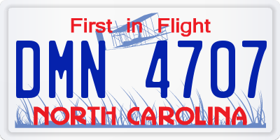 NC license plate DMN4707