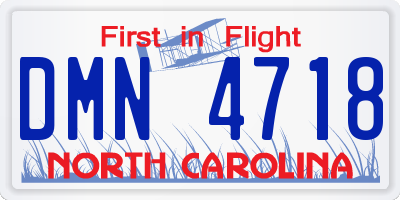 NC license plate DMN4718