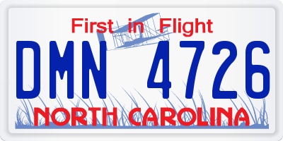 NC license plate DMN4726