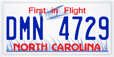NC license plate DMN4729