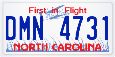 NC license plate DMN4731