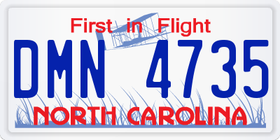 NC license plate DMN4735