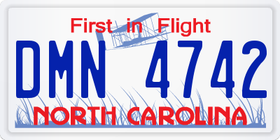 NC license plate DMN4742