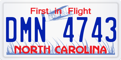 NC license plate DMN4743