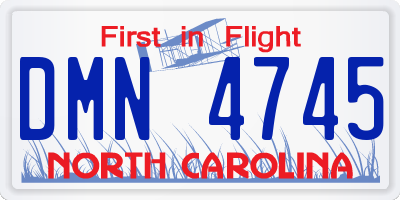 NC license plate DMN4745
