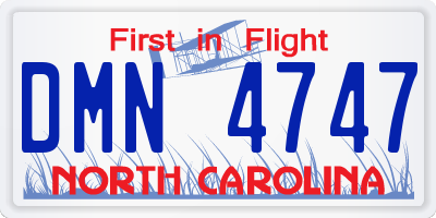 NC license plate DMN4747