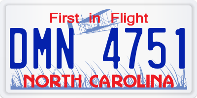 NC license plate DMN4751