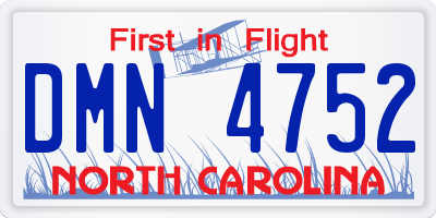 NC license plate DMN4752