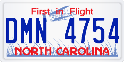 NC license plate DMN4754