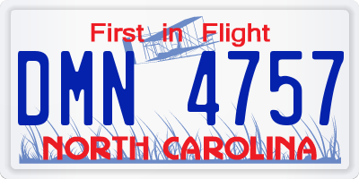 NC license plate DMN4757