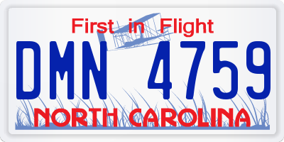NC license plate DMN4759