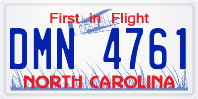 NC license plate DMN4761