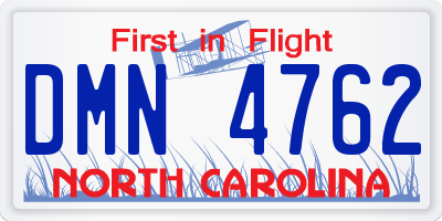 NC license plate DMN4762