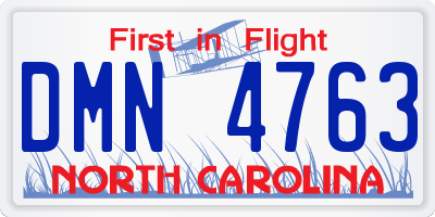 NC license plate DMN4763