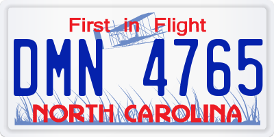 NC license plate DMN4765