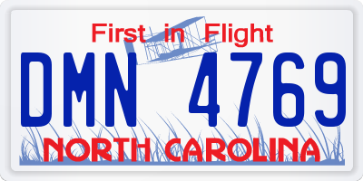 NC license plate DMN4769