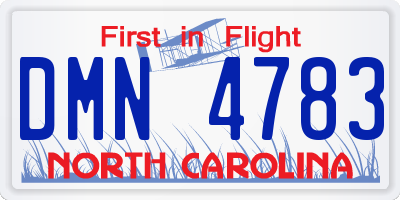 NC license plate DMN4783