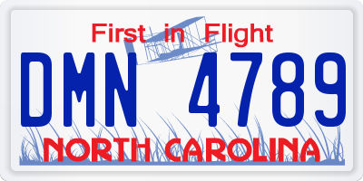 NC license plate DMN4789
