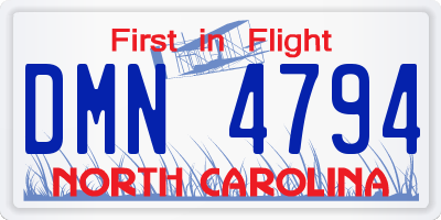 NC license plate DMN4794