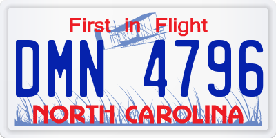 NC license plate DMN4796
