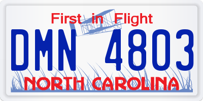 NC license plate DMN4803