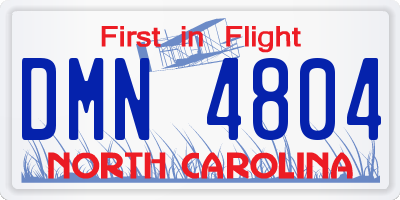 NC license plate DMN4804