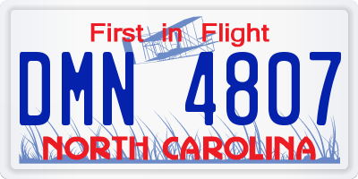 NC license plate DMN4807