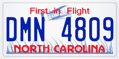 NC license plate DMN4809