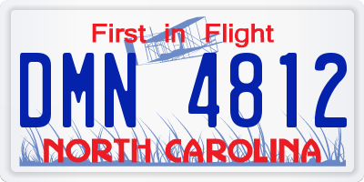 NC license plate DMN4812