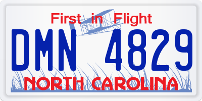 NC license plate DMN4829
